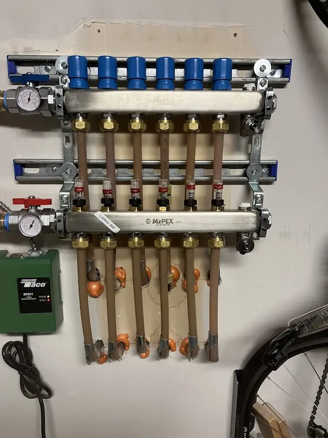 Plumber performing Gas Leak Detection at a residential property in McCordsville